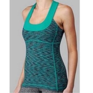 Lululemon Scoop Neck Tank Teal Zeal Space Dye Sz.6